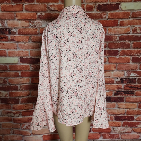 Boho Pink Floral Blouse XL  NWOT - Picture 8 of 8
